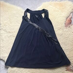 Lane Bryant sparkle trim v neck faux wrap tank top w sheer backing NWT